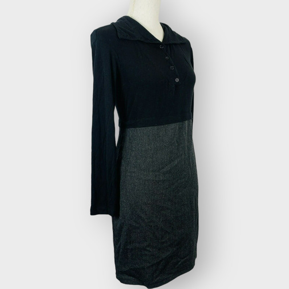 Transit Par Such Sheath Dress Long Sleeve Career Black Gray Knee Length Size 2 - Picture 2 of 9